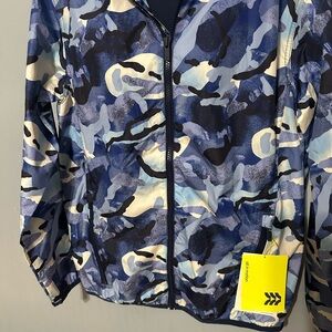 Blue Camo Windbreaker Jacket